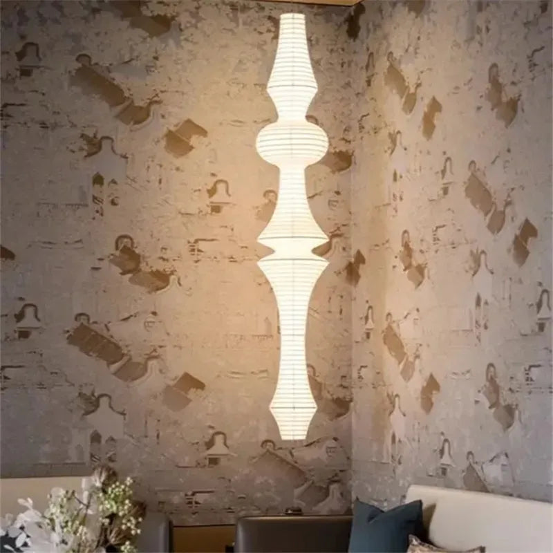 LampeHub Noguchi pendant light Janpanese Akari Rice pendant Lamp for Bedroom Living Room hotel Stairs loft Rice Paper Suspend Chandelier