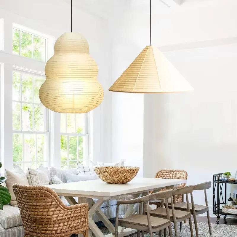 LampeHub Noguchi pendant light Janpanese Akari Rice pendant Lamp for Bedroom Living Room hotel Stairs loft Rice Paper Suspend Chandelier