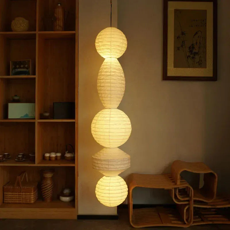 LampeHub Noguchi pendant light Janpanese Akari Rice pendant Lamp for Bedroom Living Room hotel Stairs loft Rice Paper Suspend Chandelier