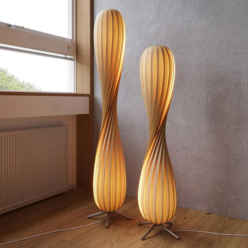 LampeHub Nordic art wooden style living room, bedroom, bedside, study decoration, creative floor lamp, atmosphere table lamp