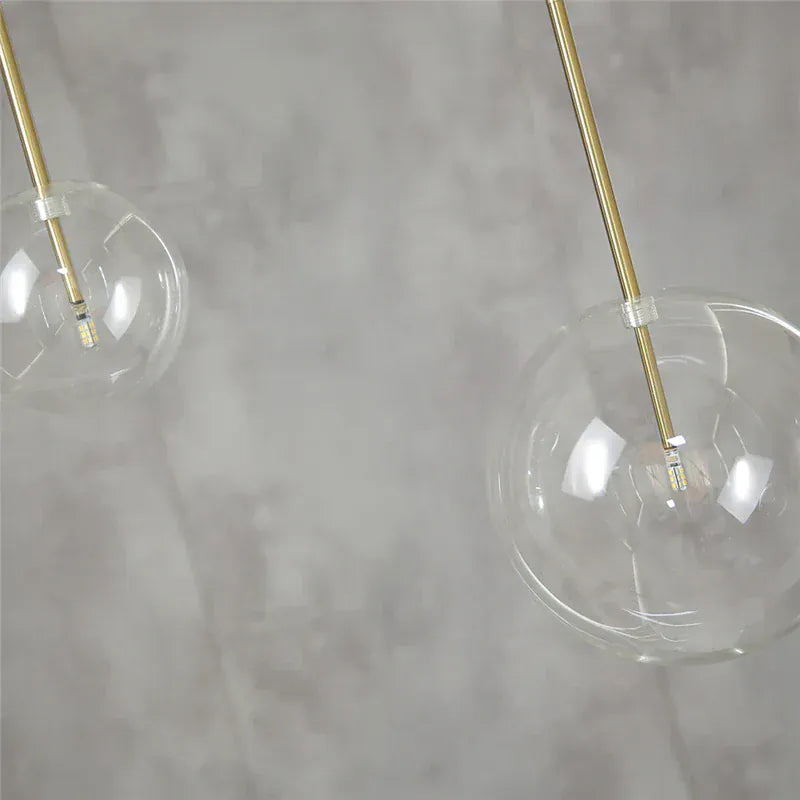 LampeHub Nordic Clear Glass Pendant Lights Globe Chrome Glass Ball Pendant Lamp Dining Room Kitchen Hanging Lamp decor lighting fixtures