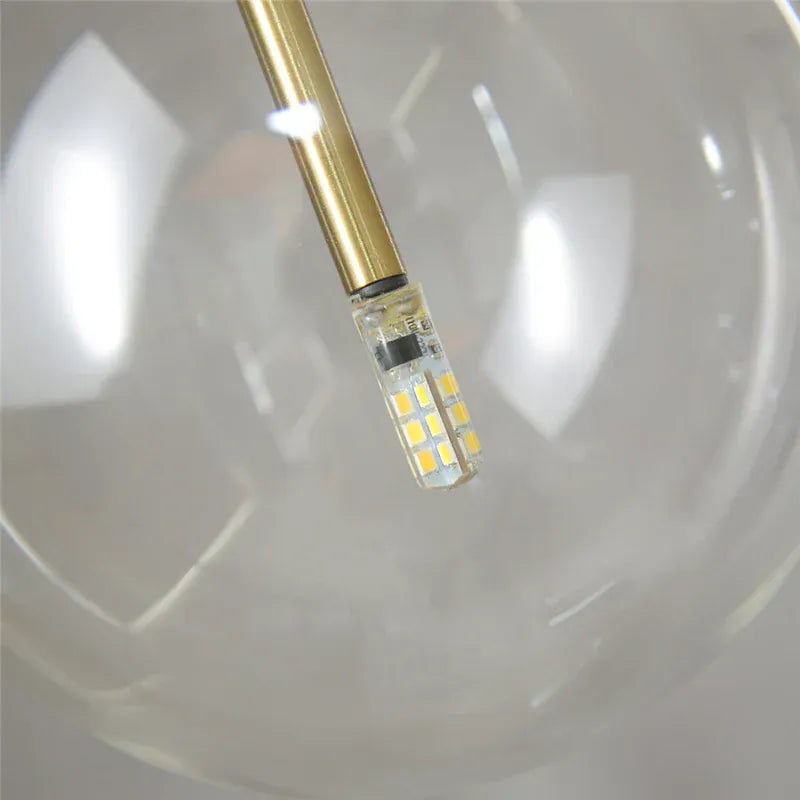 LampeHub Nordic Clear Glass Pendant Lights Globe Chrome Glass Ball Pendant Lamp Dining Room Kitchen Hanging Lamp decor lighting fixtures