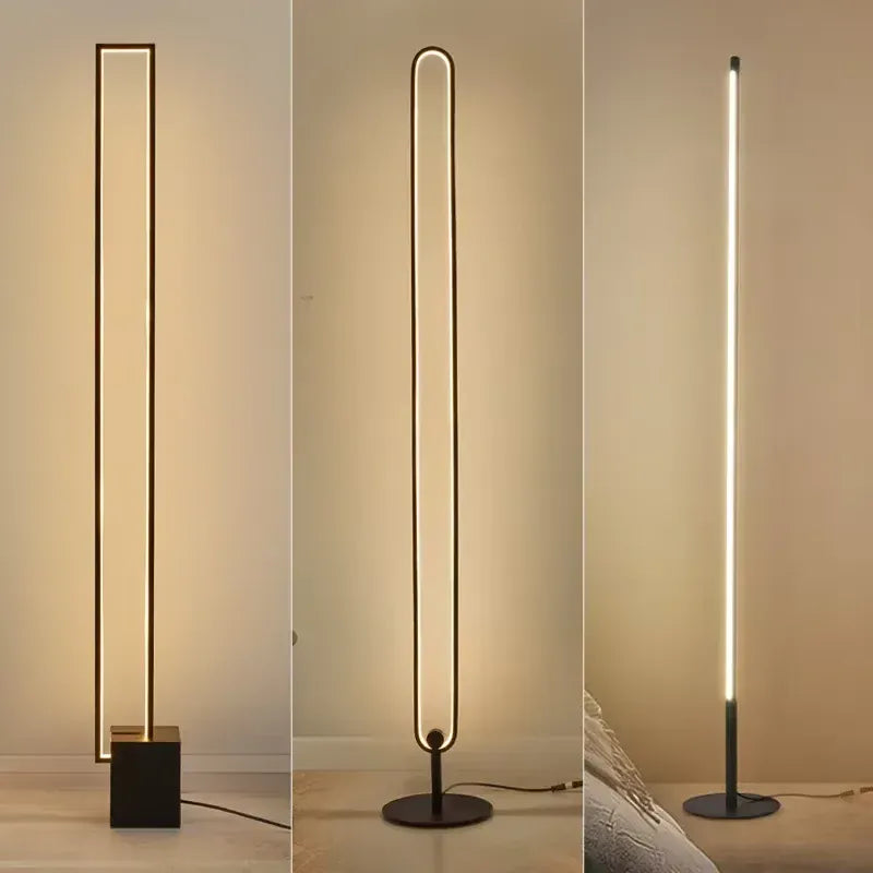 LampeHub Nordic Geometry Floor Lamp Modern Minimalist Black Stand Lights For Bedroom Bedside Living Room Mood Light Study Standing Lamp