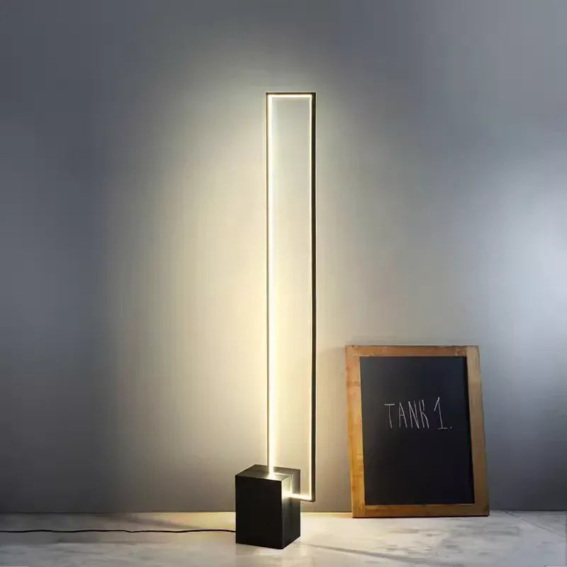LampeHub Nordic Geometry Floor Lamp Modern Minimalist Black Stand Lights For Bedroom Bedside Living Room Mood Light Study Standing Lamp