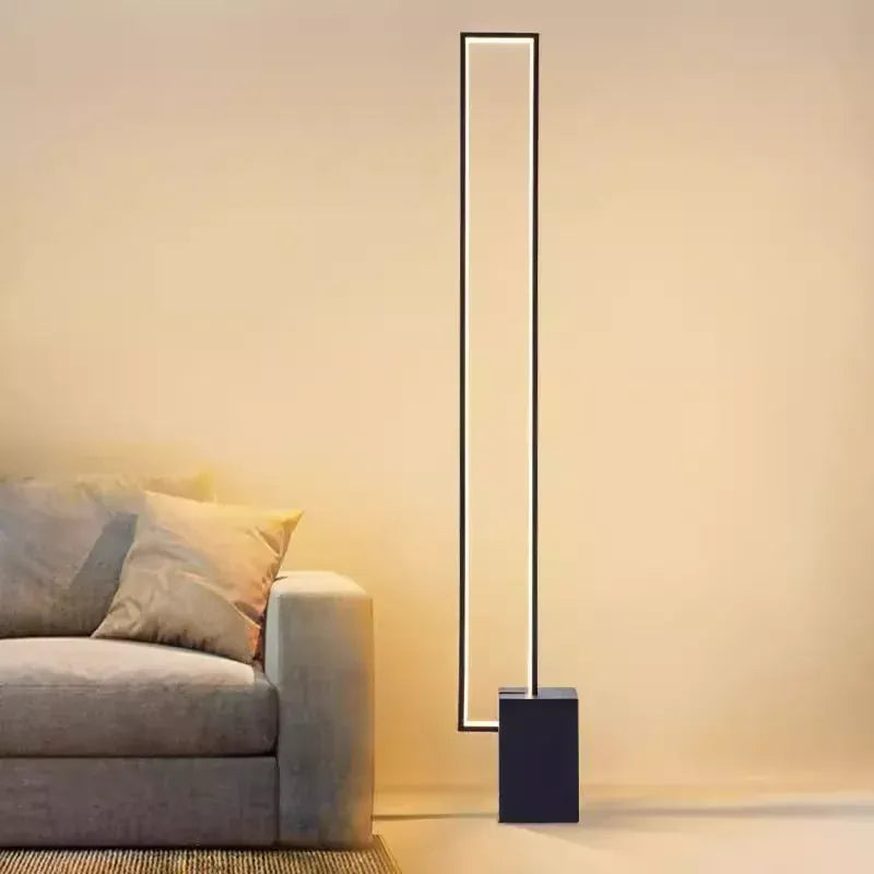 LampeHub Nordic Geometry Floor Lamp Modern Minimalist Black Stand Lights For Bedroom Bedside Living Room Mood Light Study Standing Lamp