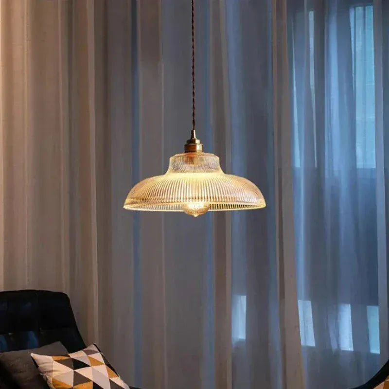 LampeHub Nordic Glass Pendant Lights Retro Lighting Fixtures Home Lighting Bedroom Living Room Restaurant Bar  Hanging Lamp Luminaire