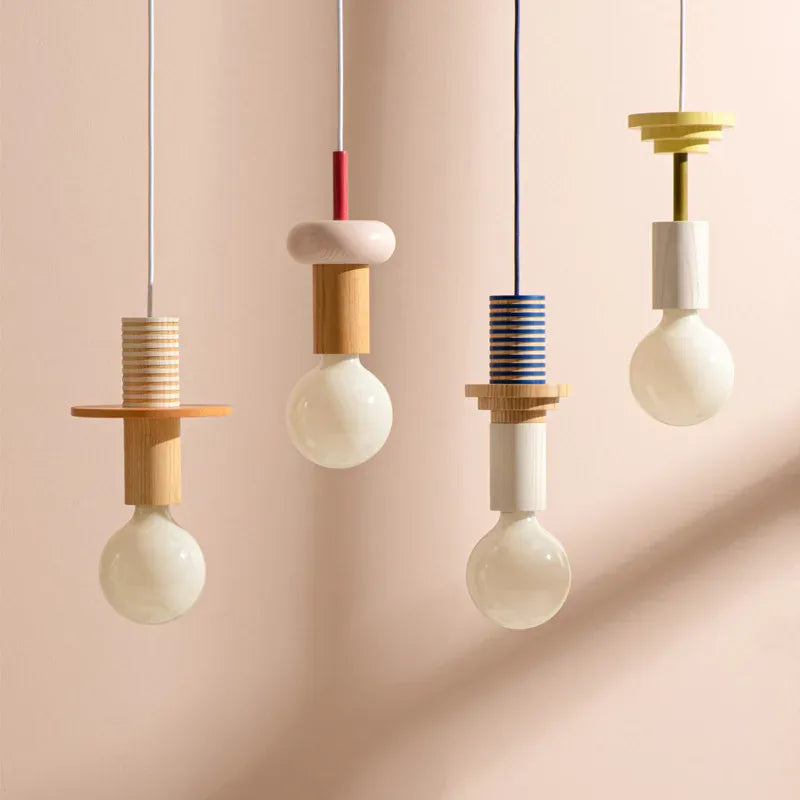 LampeHub Nordic Lamp Wood LED Pendant Lights Kitchen Home Decor Hanglamp Restaurant Ceiling Chandelier Luminaire Bedroom Light Fixture