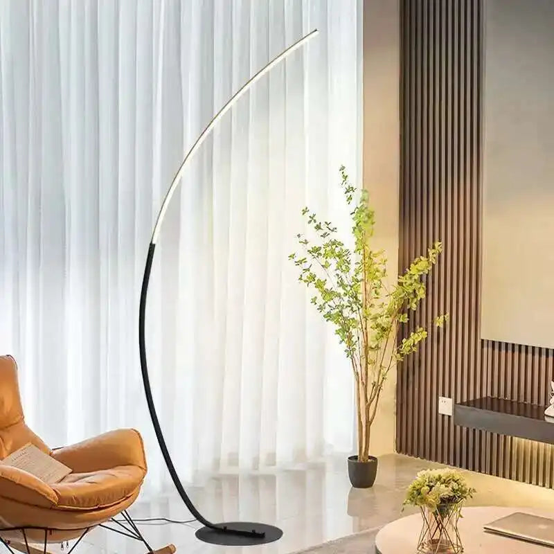 LampeHub Nordic LED Corner Light  Floor Lamps Black White C Design Bedroom Floor Lights Stand Light For Dining Living Room Home Decor