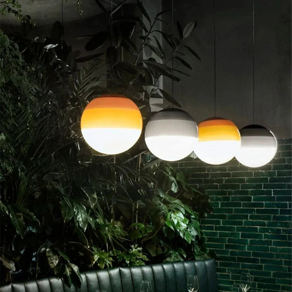 LampeHub Nordic minimalist rainbow glass pendant light modern creative cream style bedside restaurant bar counter pendant lights
