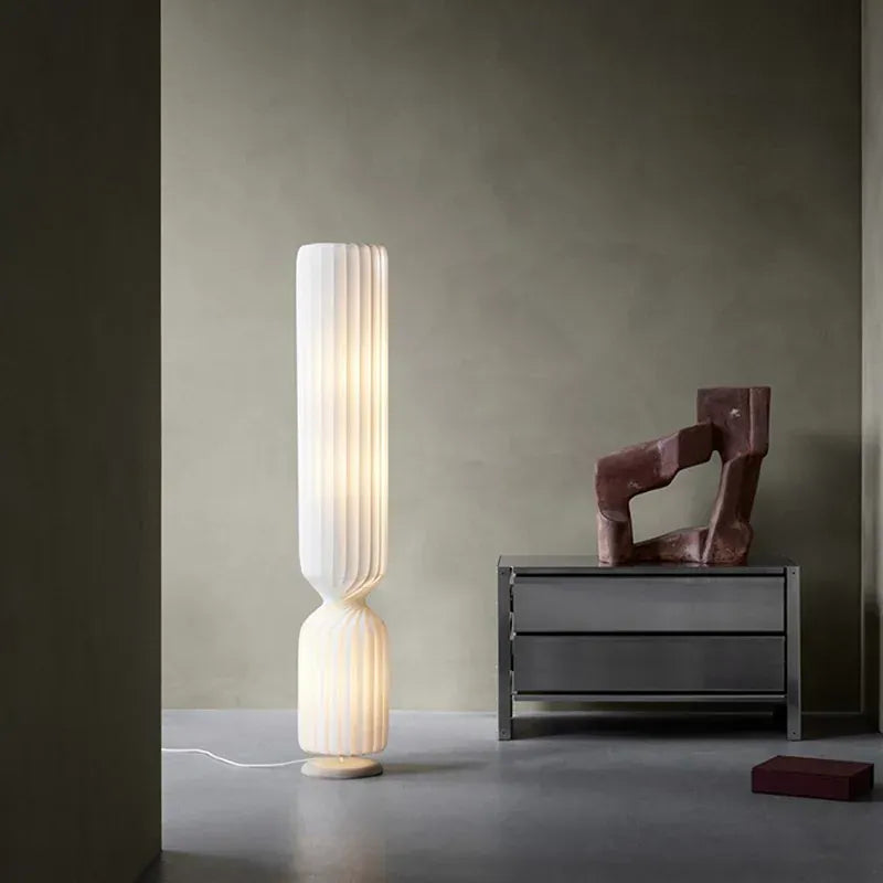 LampeHub Nordic Modern PVC Lampshade Creative Twist Floor Lamp for Hotel Home Decor Living Room Bedroom Bedside Office Corner Floor Lamps