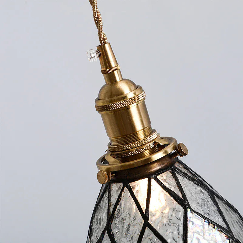 LampeHub Nordic Retro Lattice Pendant Lights Japanese Home Decor Lighting Hanglamp Pendente Simple Bedroom Bedside Pendant Hanging Lamps