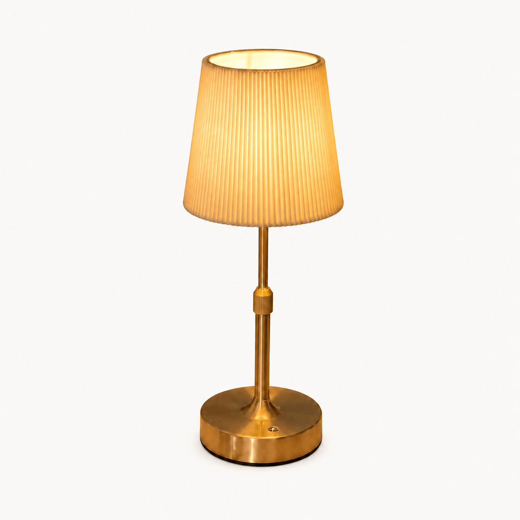 LampeHub Or / Petite Lampe de chevet Tissu Plissé
