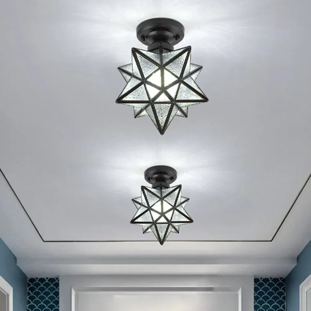 LampeHub Pentagram Corridor Aisle light Modern Golden Entrance Balcony Cloakroom Star Ceiling Lights Dining Room Kitchen Lamp Deco