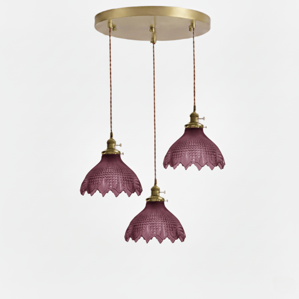 LampeHub Prune Luminaire suspension verre floral
