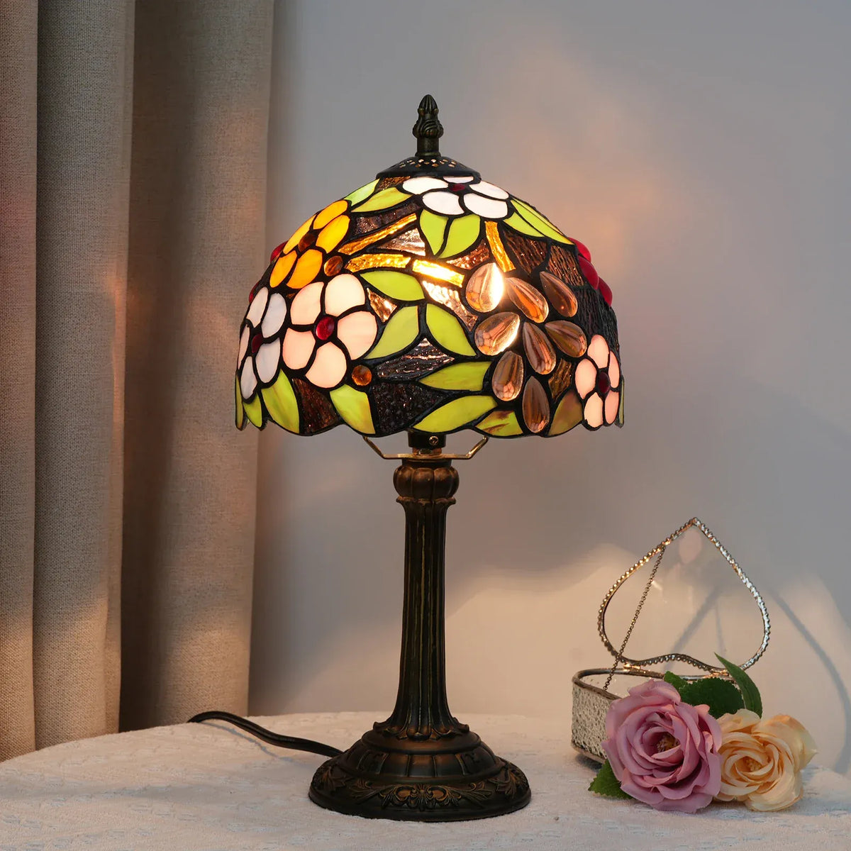 LampeHub Raisin Lampe de chevet Abat Jour à Motif