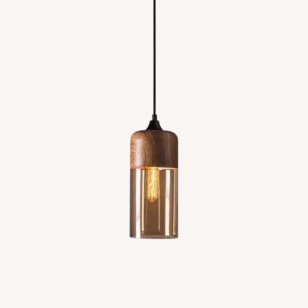LampeHub Rectangle long / Ampoule non incluse Suspension Luminaire Bois