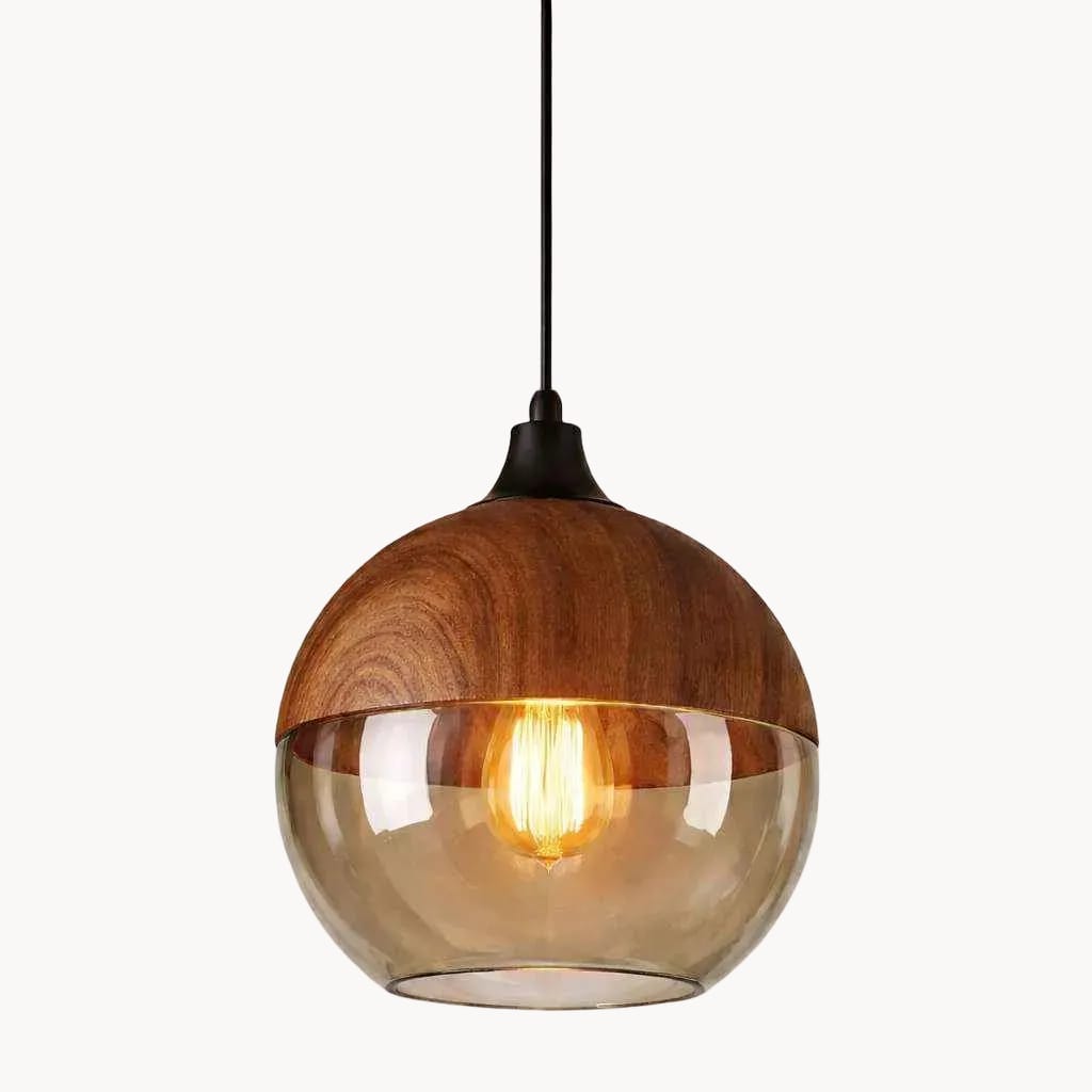 LampeHub Rond / Ampoule non incluse Suspension Luminaire Bois