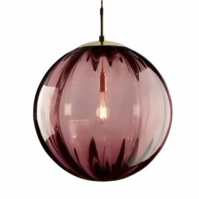 LampeHub Rouge / 20cm Luminaire suspension verre boule