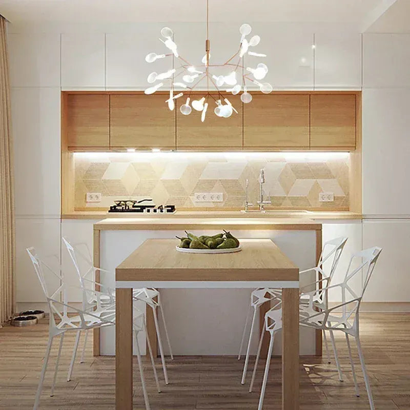 LampeHub SANDYHA Modern Luxury Firefly Chandelier Branch Design Iron Work Pendant Light Led Lamps for Living Room Dinning Indoor Lighting