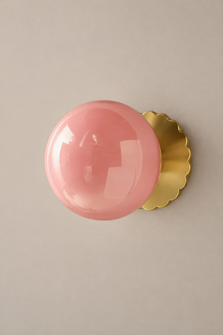 Lustre Bauhaus Globes Rose – Bras Dorés