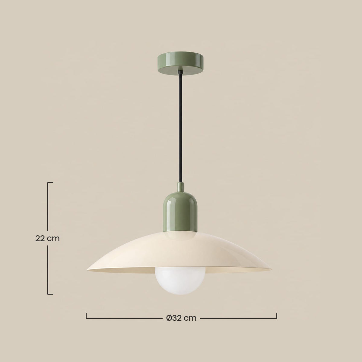 Dimensions – Suspension Bauhaus Chapeau – Bicolore