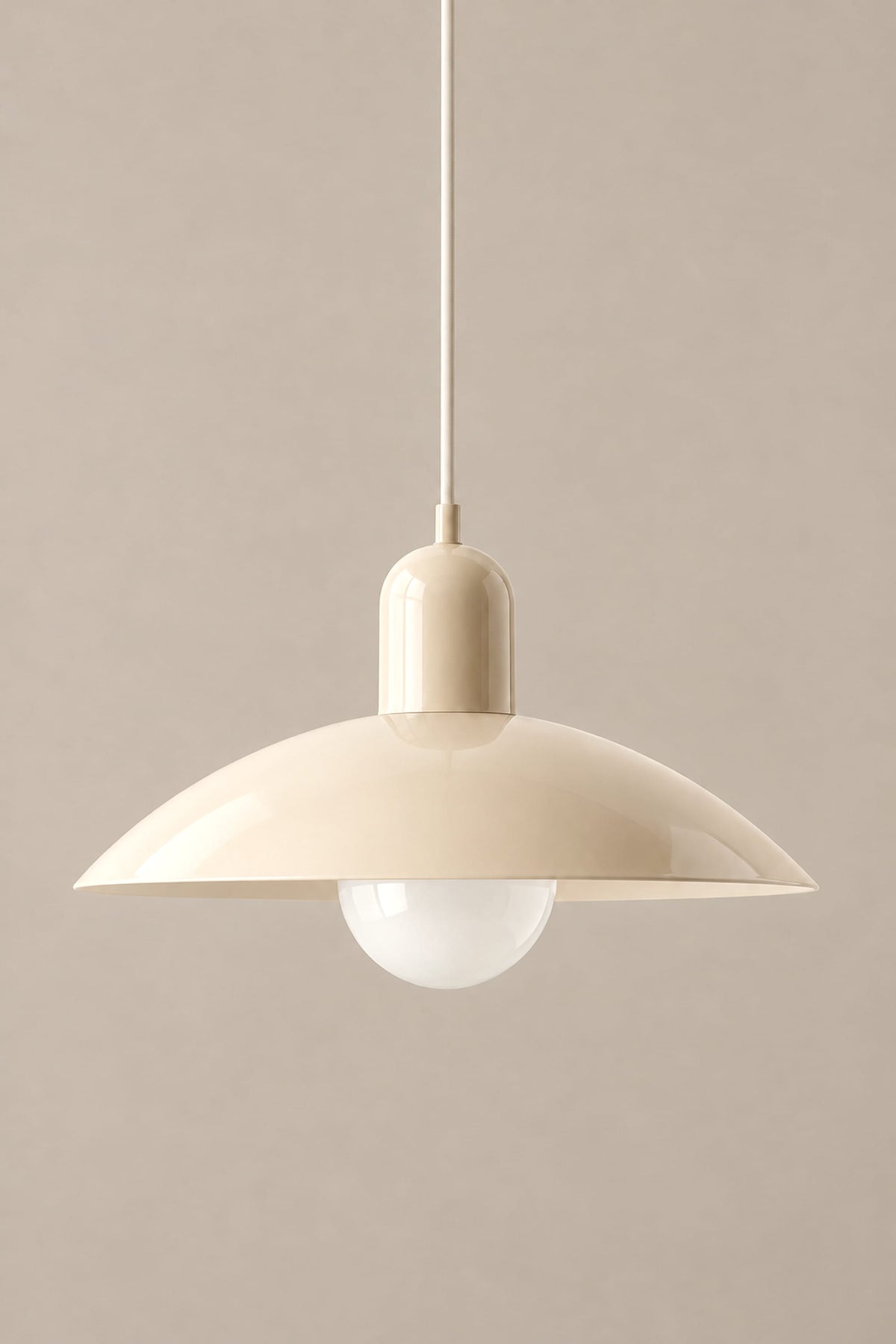 LampeHub Suspension Beige et beige Suspension Bauhaus Chapeau – Bicolore