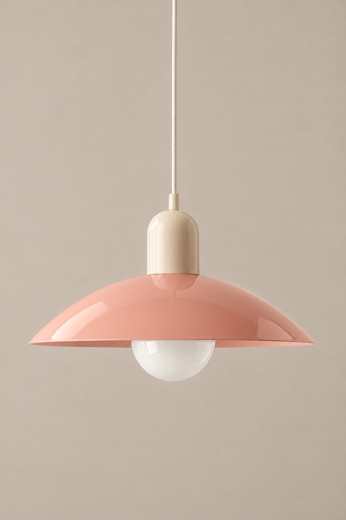 LampeHub Suspension Beige et rose Suspension Bauhaus Chapeau – Bicolore