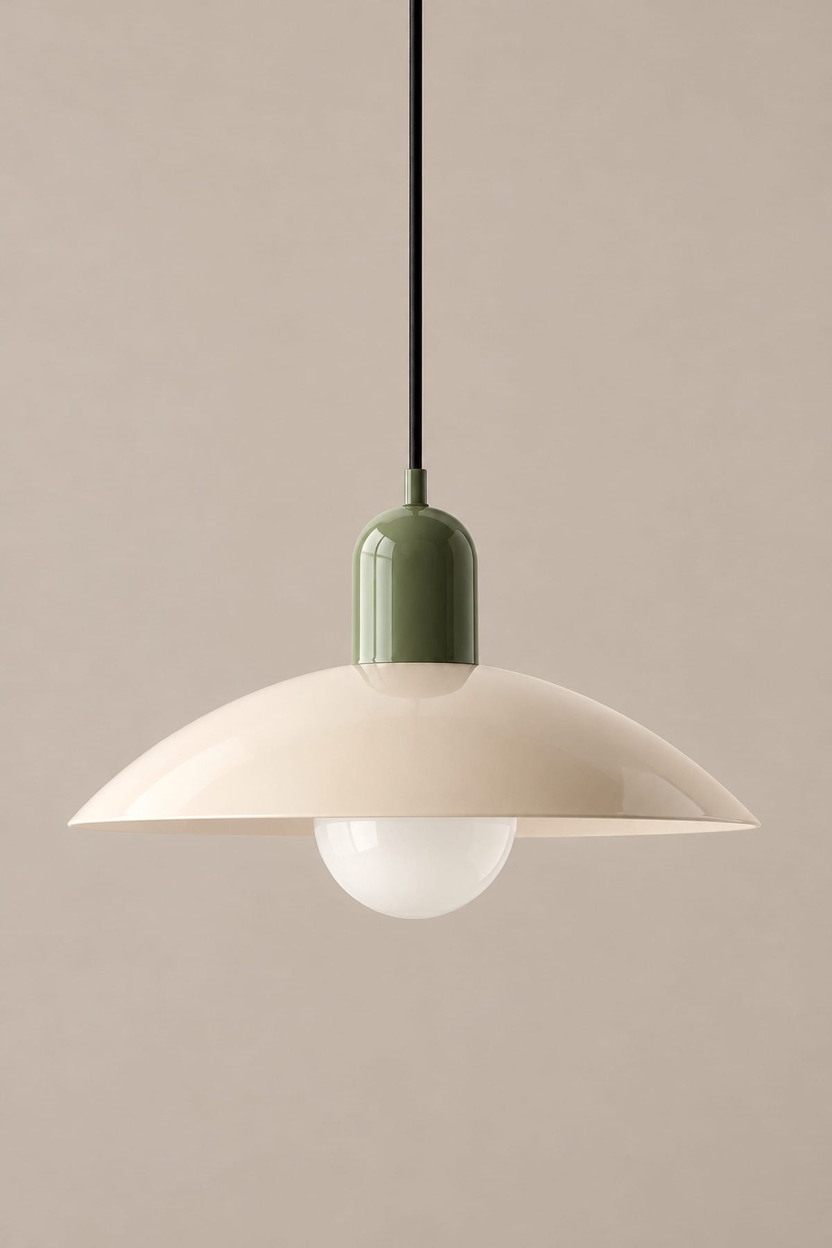 LampeHub Suspension Beige et vert Suspension Bauhaus Chapeau – Bicolore