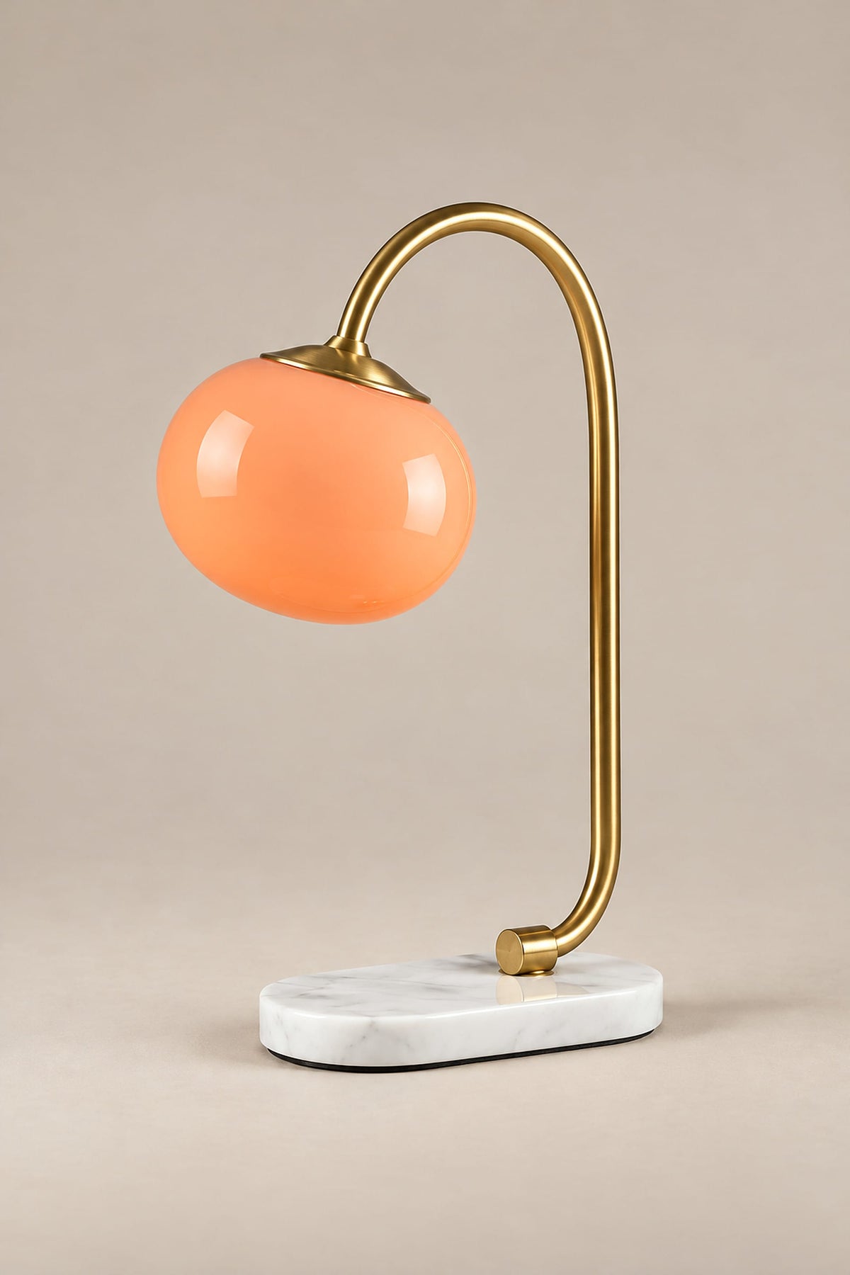 LampeHub Suspension Lampe à poser – doré – orange / Blanc chaud Lustre Bauhaus Globes Rose – Bras Dorés