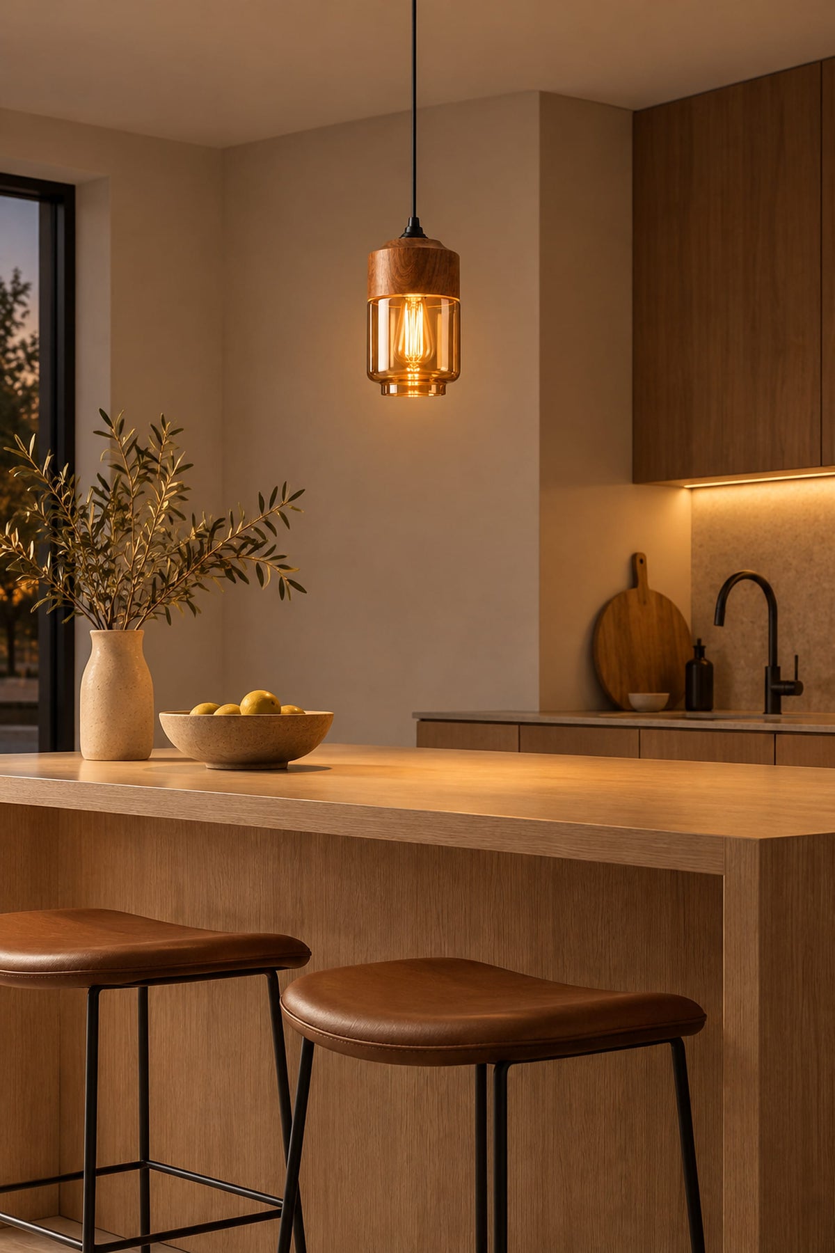 LampeHub Suspension Luminaire Bois