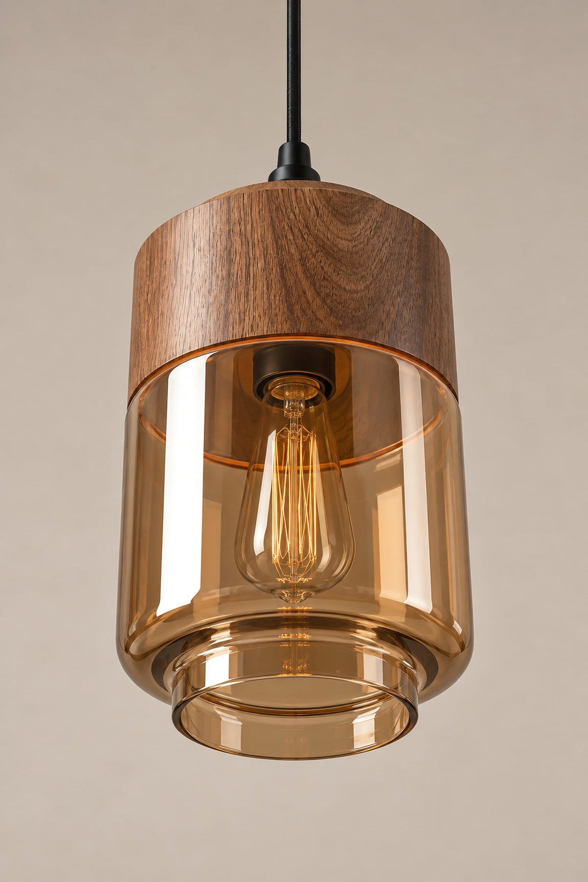 LampeHub Suspension Luminaire Bois