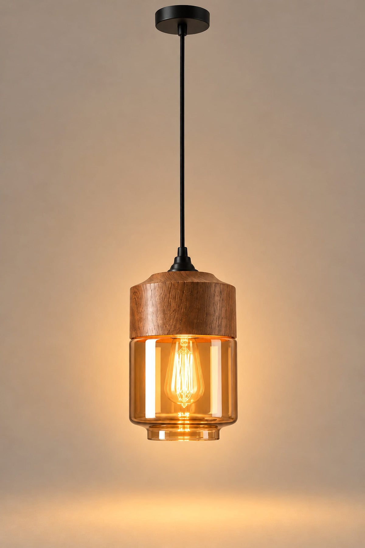 LampeHub Suspension Luminaire Bois