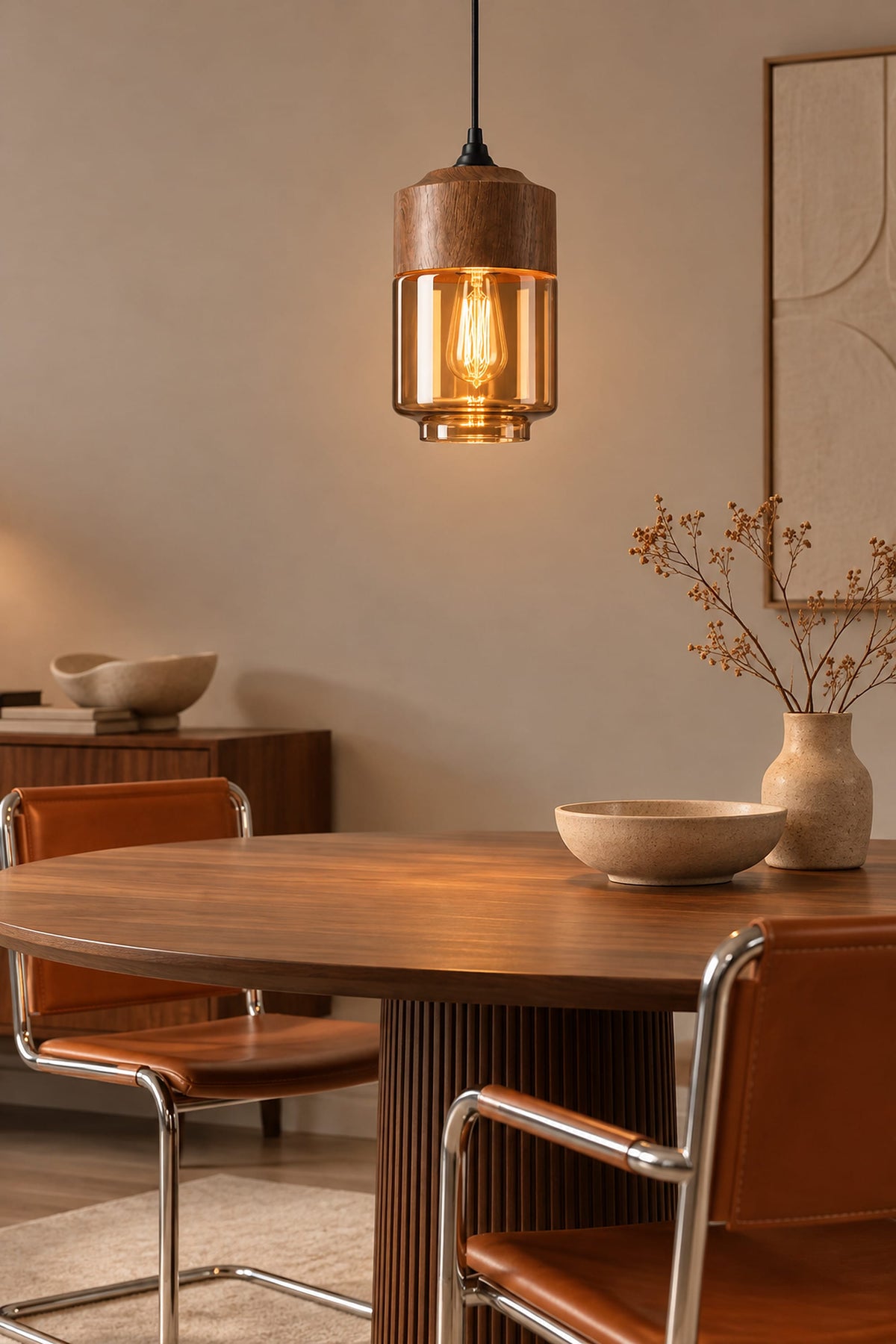 LampeHub Suspension Luminaire Bois