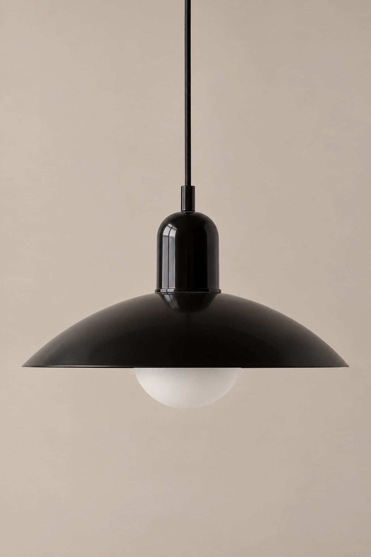 LampeHub Suspension Noir et noir Suspension Bauhaus Chapeau – Bicolore