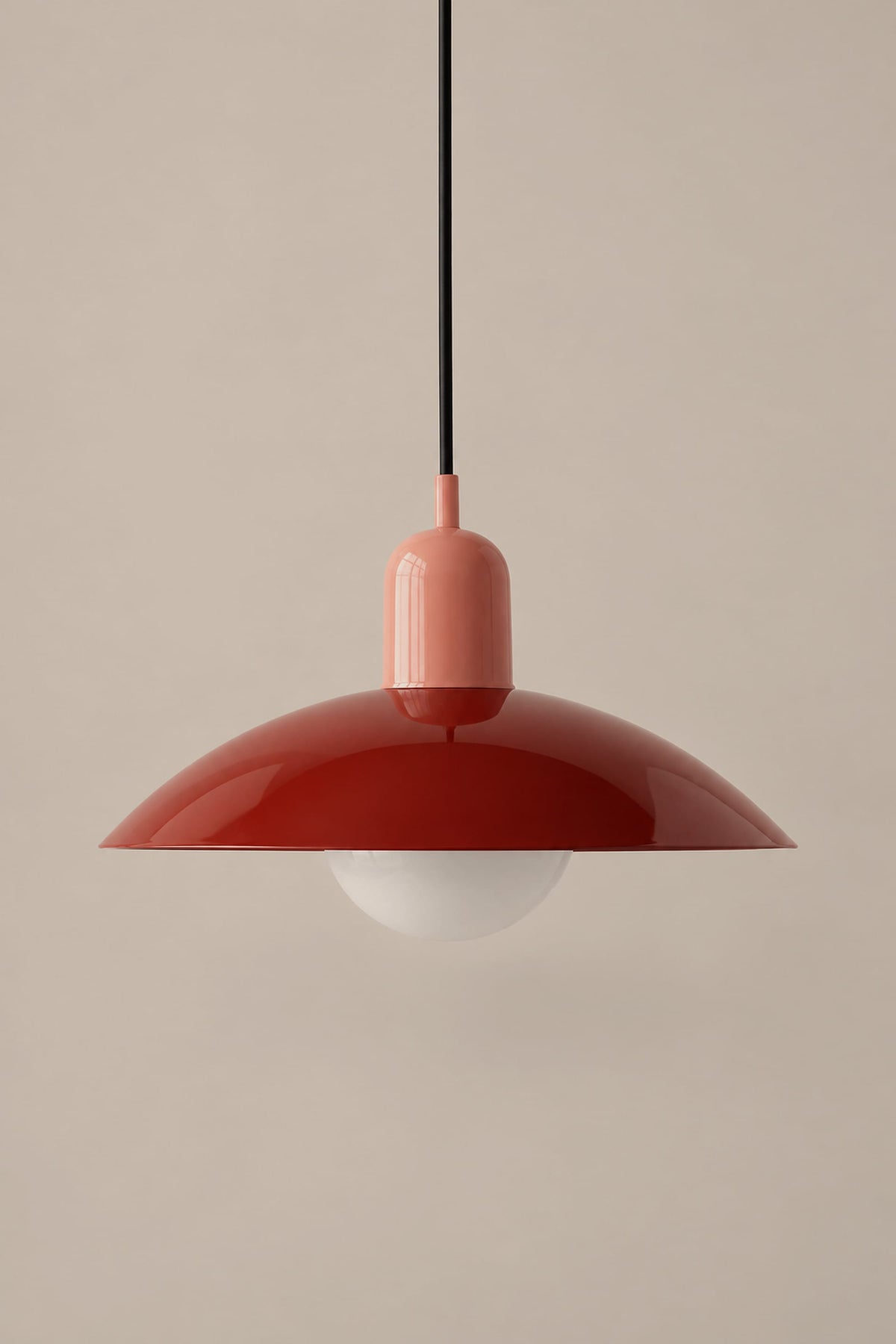 LampeHub Suspension Rose et rouge Suspension Bauhaus Chapeau – Bicolore