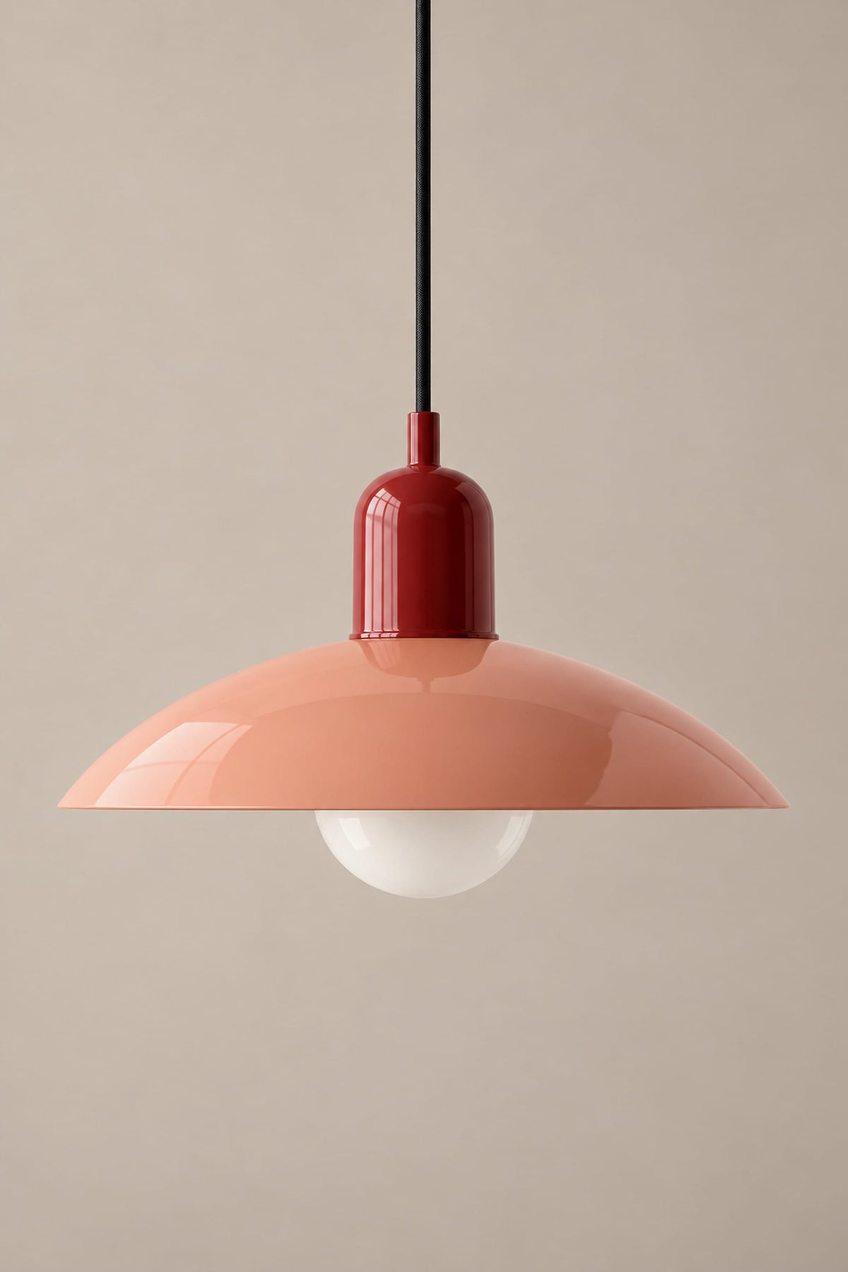 LampeHub Suspension Rouge et rose Suspension Bauhaus Chapeau – Bicolore