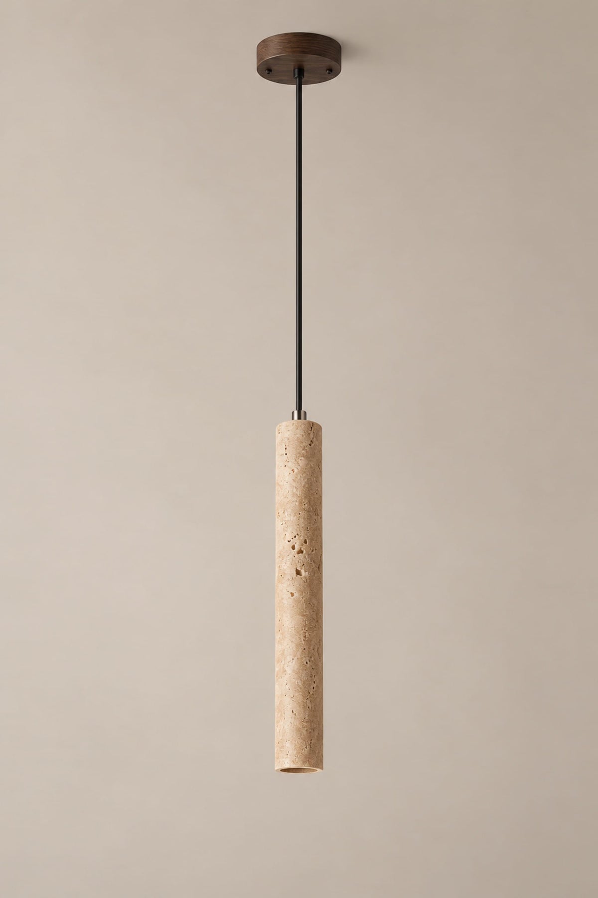 LampeHub Suspension Simple Suspension de Chevet en Travertin – Tube LED