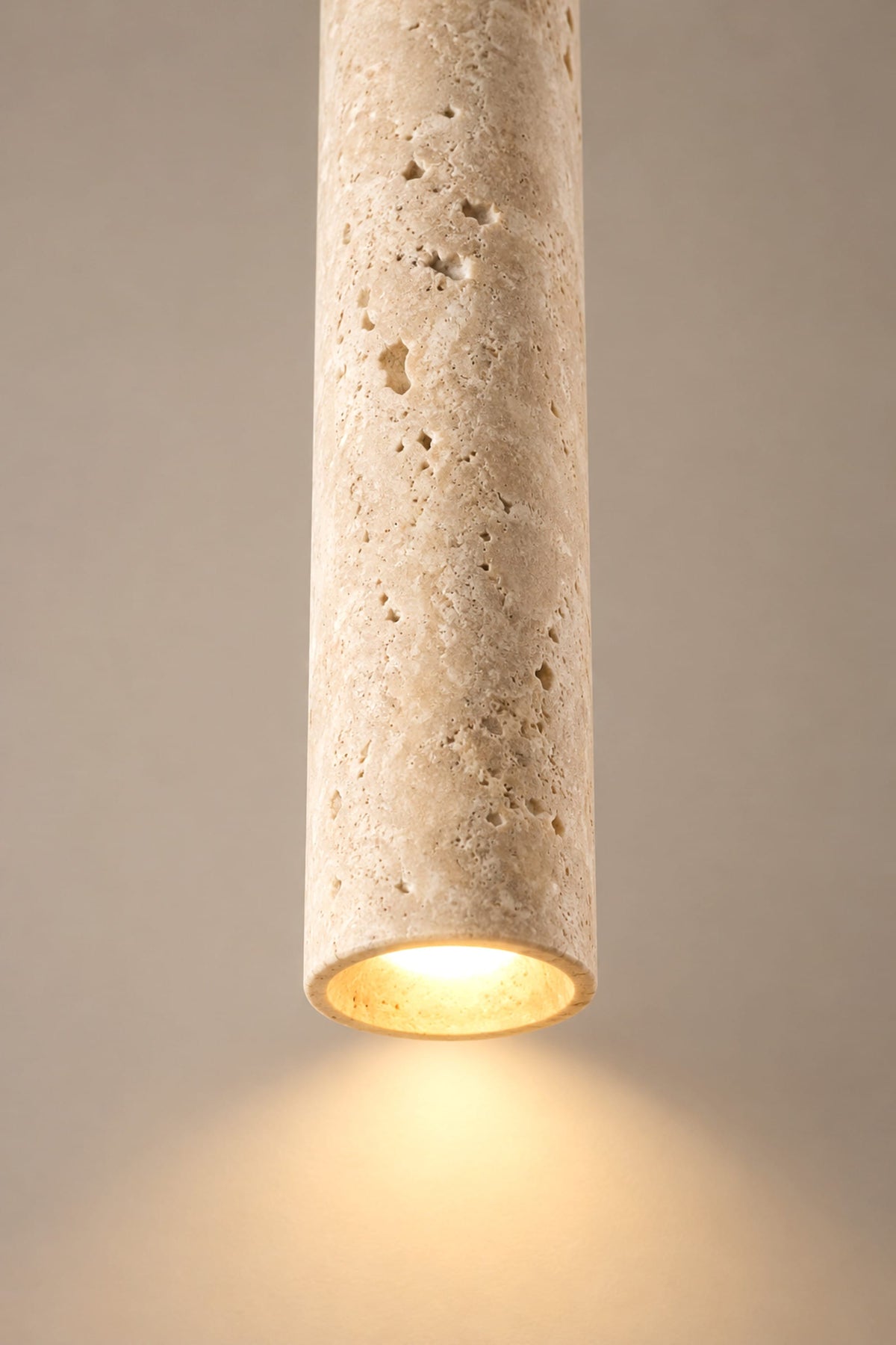 LampeHub Suspension Suspension de Chevet en Travertin – Tube LED