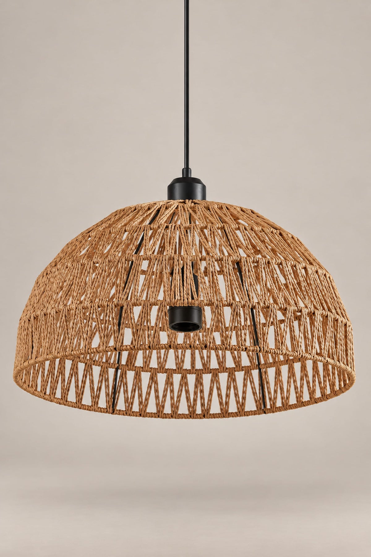 LampeHub Suspension Suspension Dôme Tressée – Abat-jour Fibre Naturelle