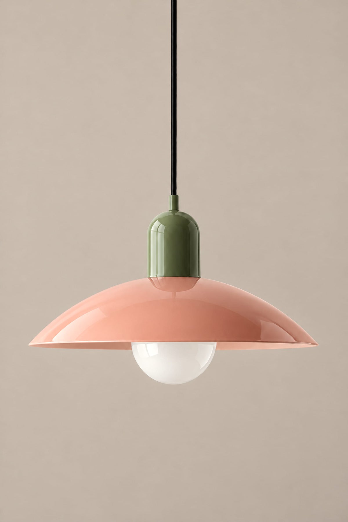 LampeHub Suspension Vert et rose Suspension Bauhaus Chapeau – Bicolore