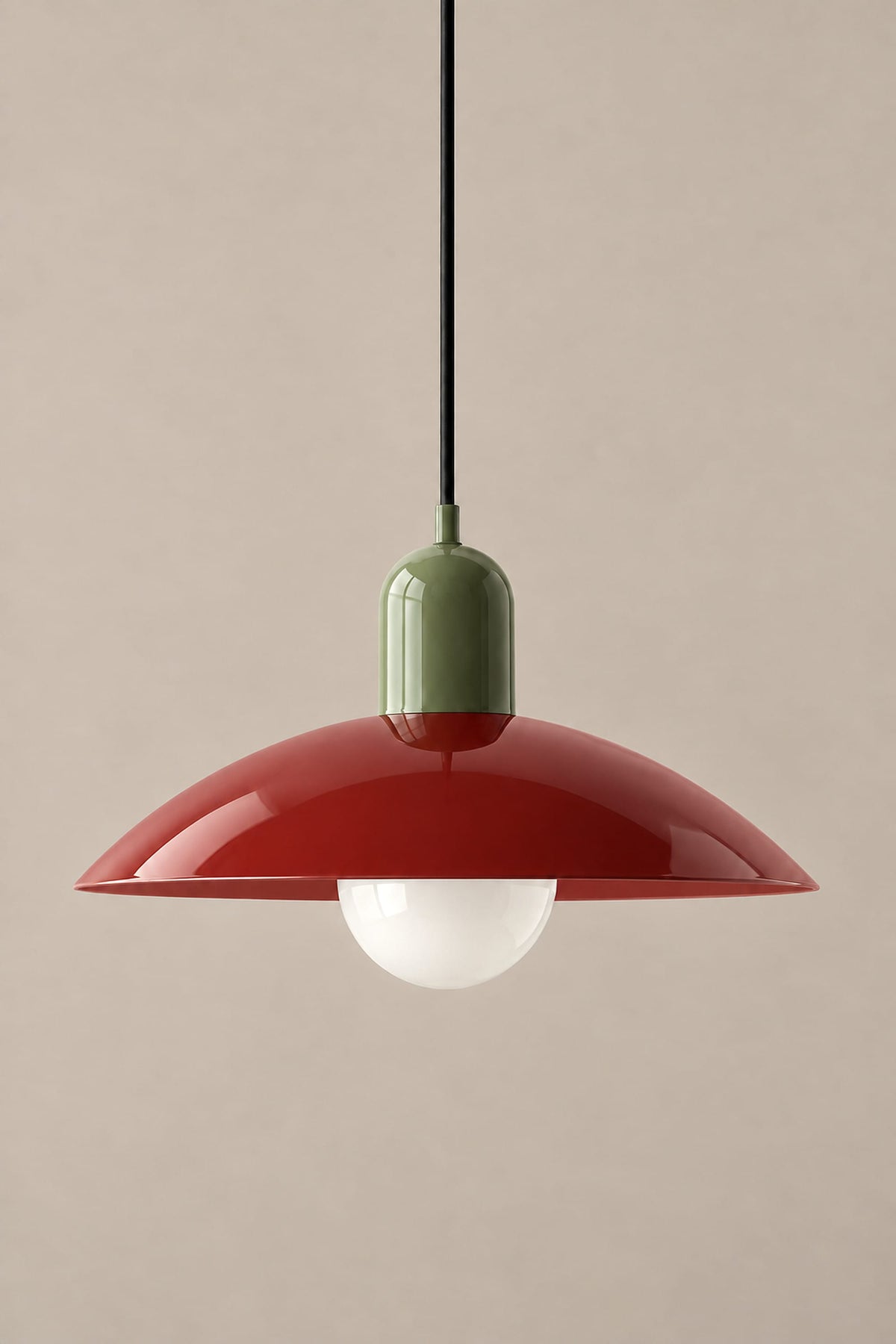 LampeHub Suspension Vert et rouge Suspension Bauhaus Chapeau – Bicolore