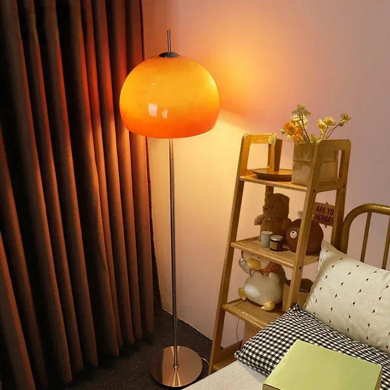 LampeHub Vintage living room Bauhaus glass floor lamp gradient orange mushroom floor lamp living room bedroom atmosphere LED desk lamp