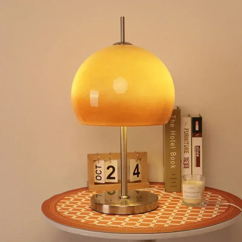 LampeHub Vintage living room Bauhaus glass floor lamp gradient orange mushroom floor lamp living room bedroom atmosphere LED desk lamp