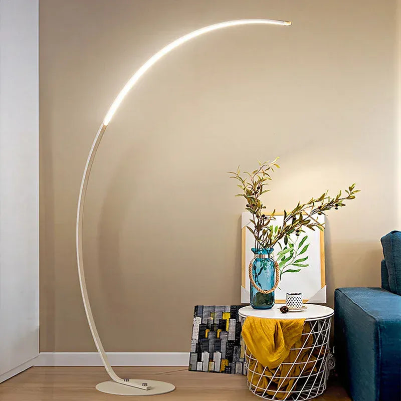 LampeHub White Frame / Dimmable With Remote Modern minimalist living room LED floor lights creative bedroom bedside study fishing lights home decoration lighting fixtures