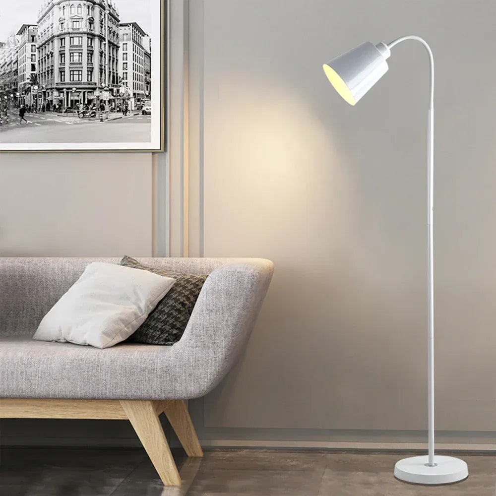 LampeHub WHITE Modern Floor Lamp Adjustable Gooseneck Led Sofa Floor Lights Living Room Bedroom Study Indoor Decoration Standing Floor Lamp