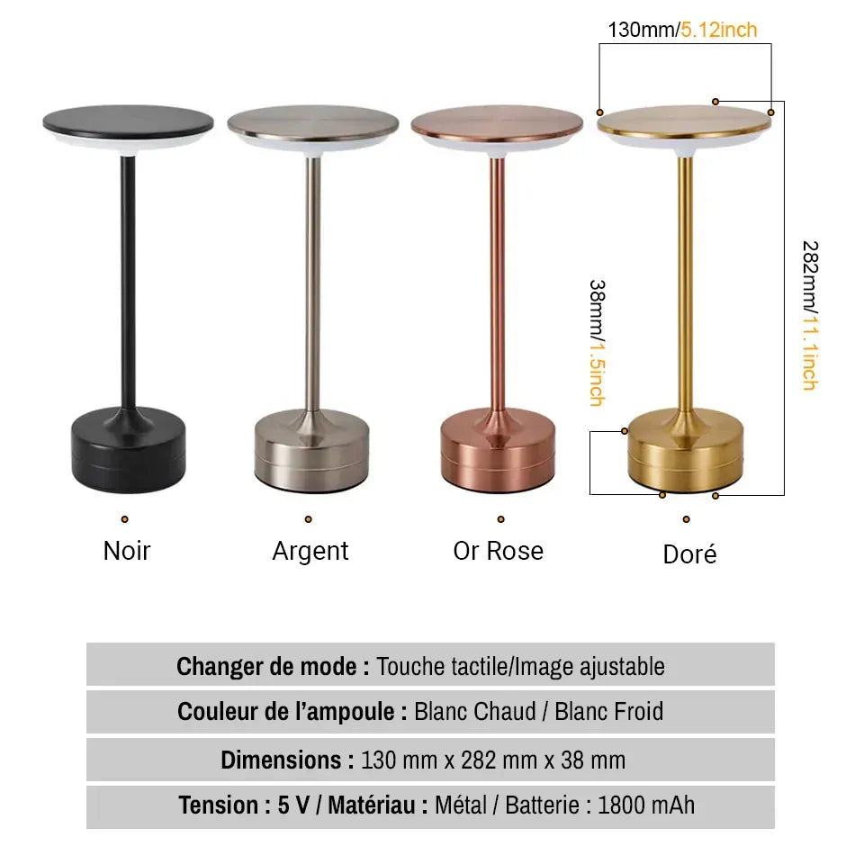 Ma boutique Black / Trichromatic Light Lampe de chevet Tactile Noir