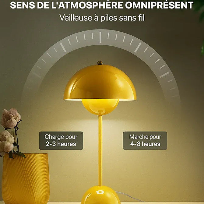 Ma boutique Jaune Lampe de chevet Champignon Jaune - Sans fil