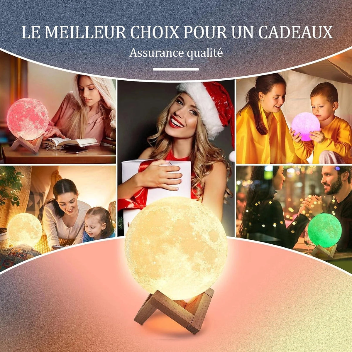 Ma boutique Orange Lampe de chevet Lune