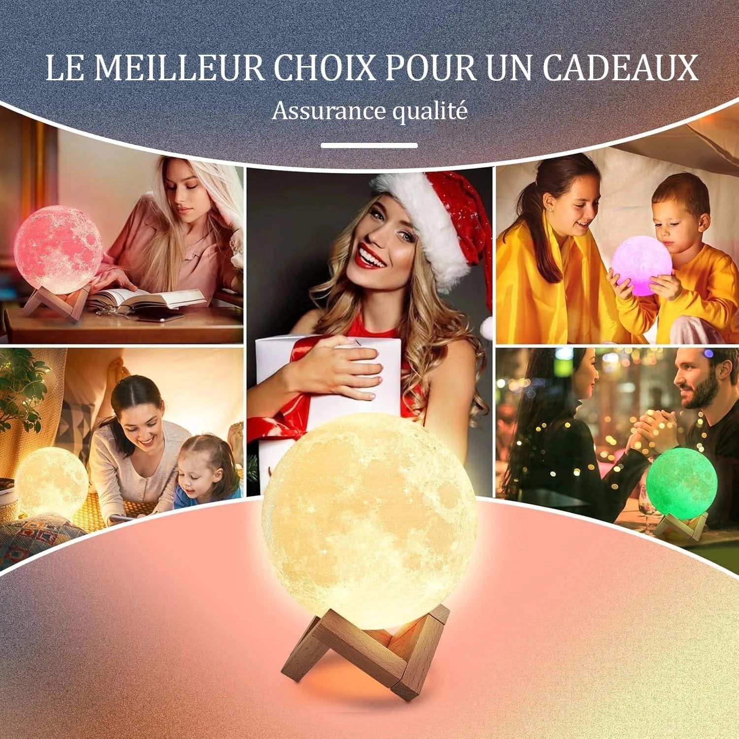 Ma boutique Orange Lampe de chevet Lune