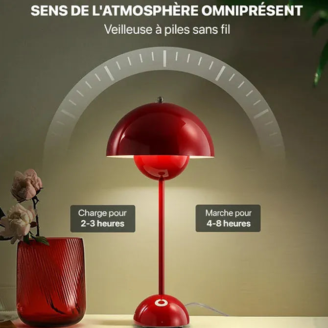 Ma boutique Rouge Lampe de chevet Champignon Rouge - Sans fil